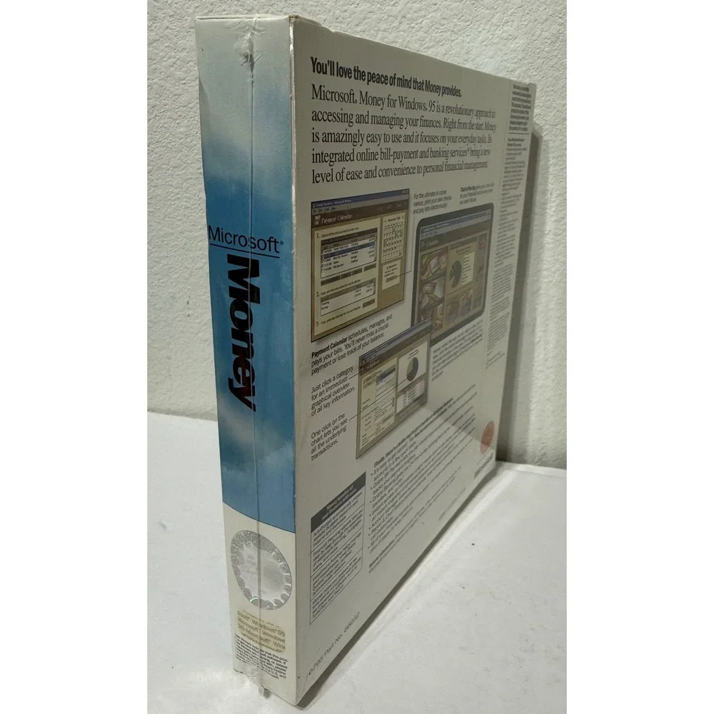 Microsoft Money Windows 95 Vintage Big Box Software Promotional Sample Sealed